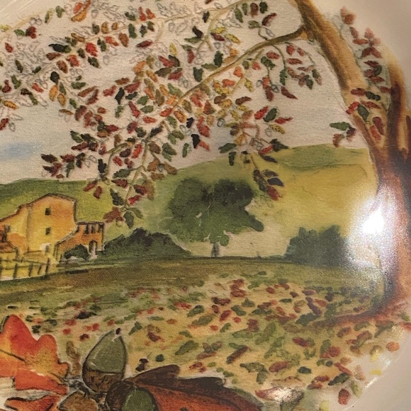 Ceramic he Tadinate 12” Dinner Plate Fall Acorns Farm Fall Leaves Made Italy EUC - Picture 4 of 11